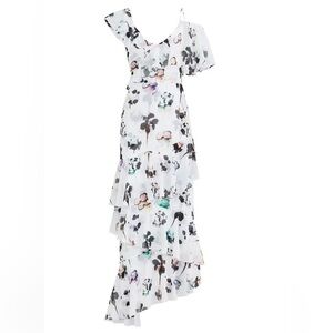 MONIQUE LHUILLIER White Floral Maxi Dress